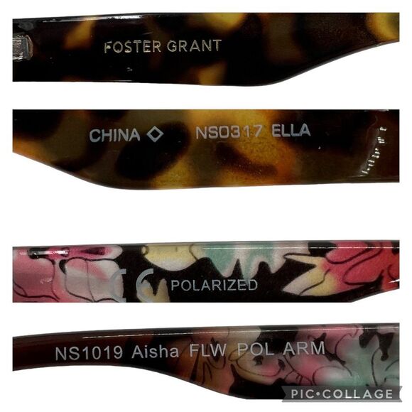 Foster Grant Sunglasses Camo Tortoise Ella and Floral Polarized Aisha Lot of 2 main image 3